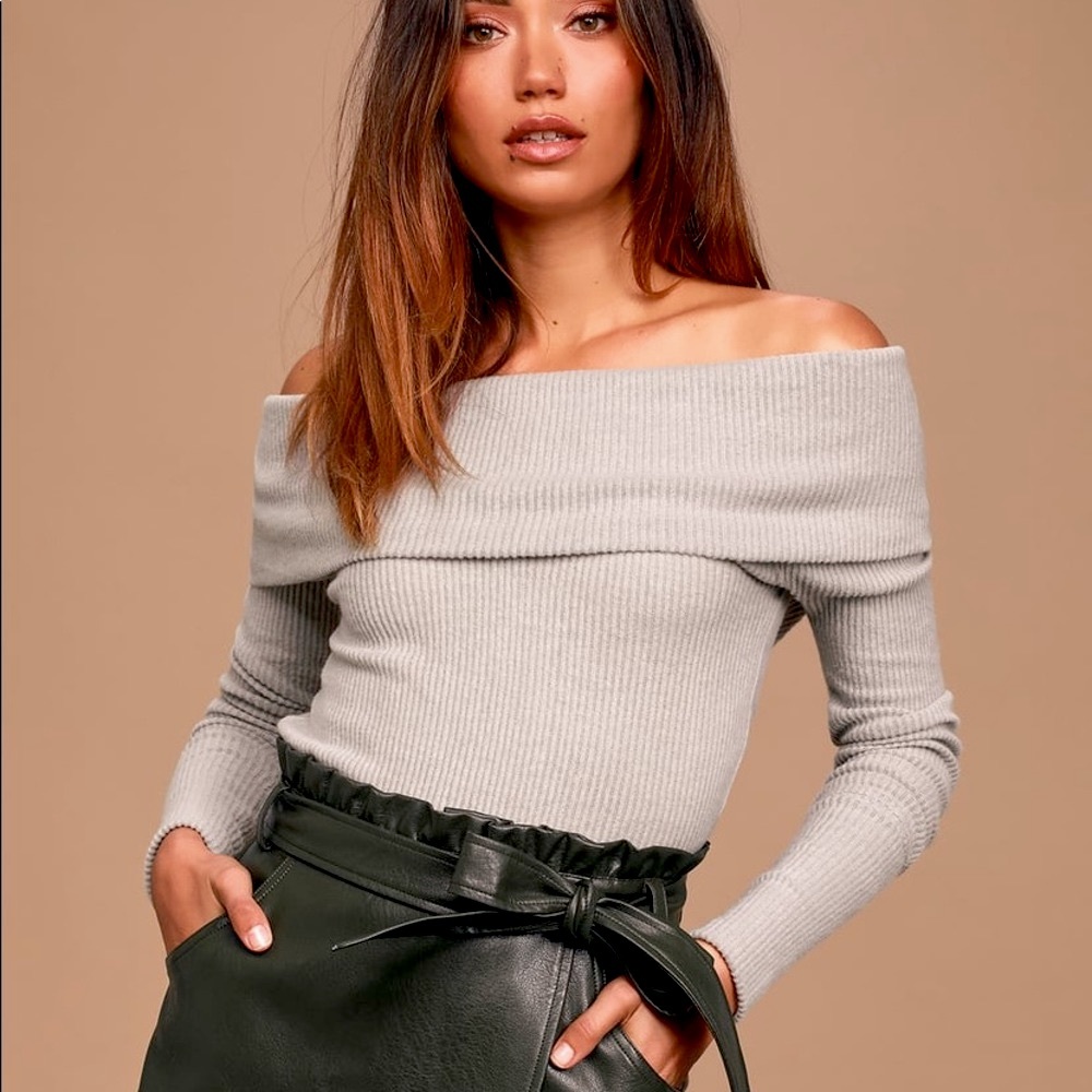 FREE PEOPLE Snowbunny Long Sleeve NWT Sz M Grey - Picture 3 of 16